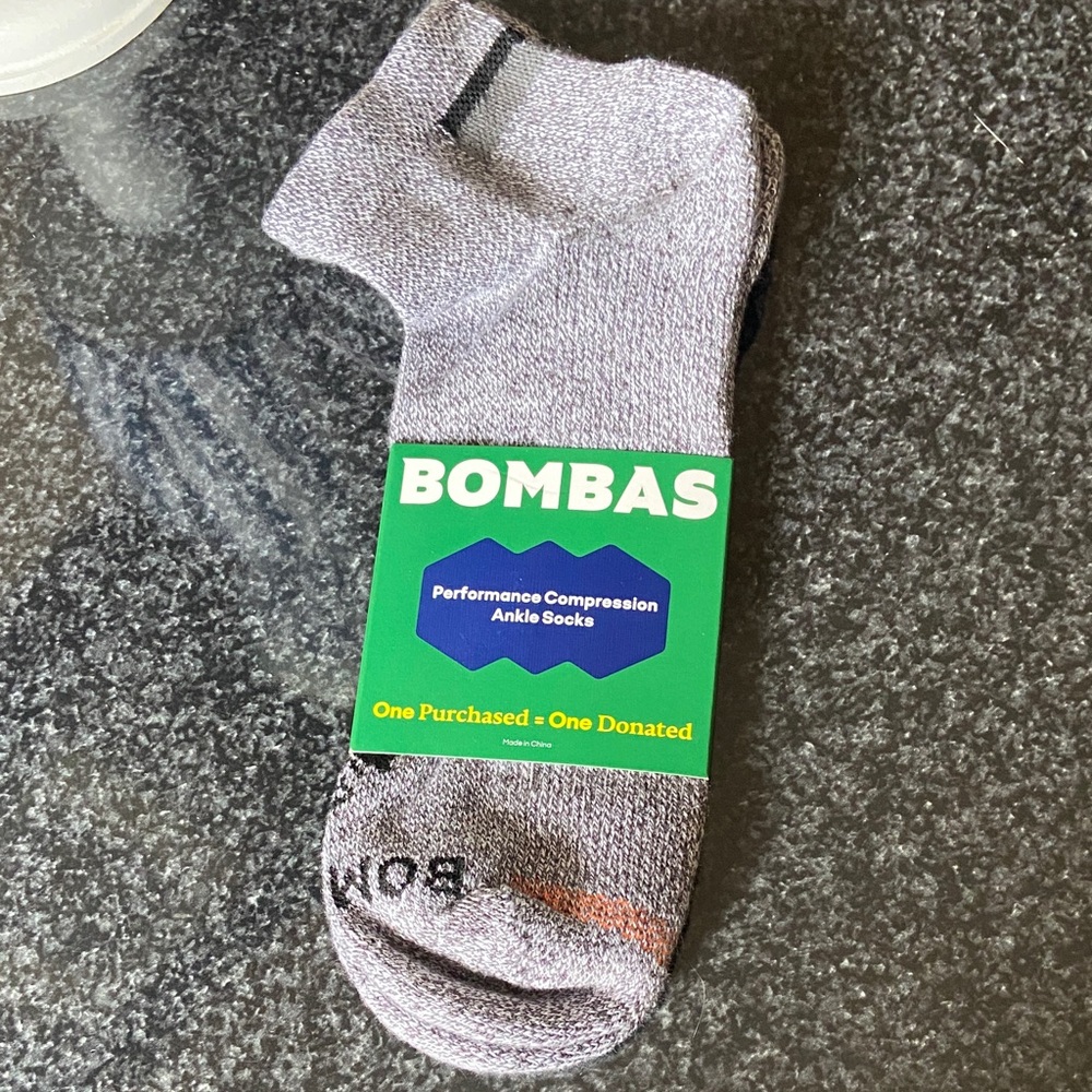 Bombas Heather Gray Performance Ankle Socks Size XL